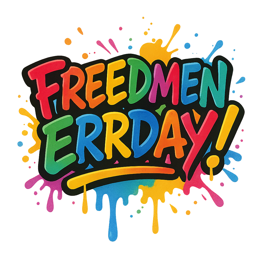 Freedmen Errday graffiti sticker, glossy vinyl, 3 or 4 inches