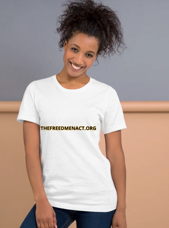 Front white: SMILE reparations t-shirt front – THEFREEDMENACT.ORG