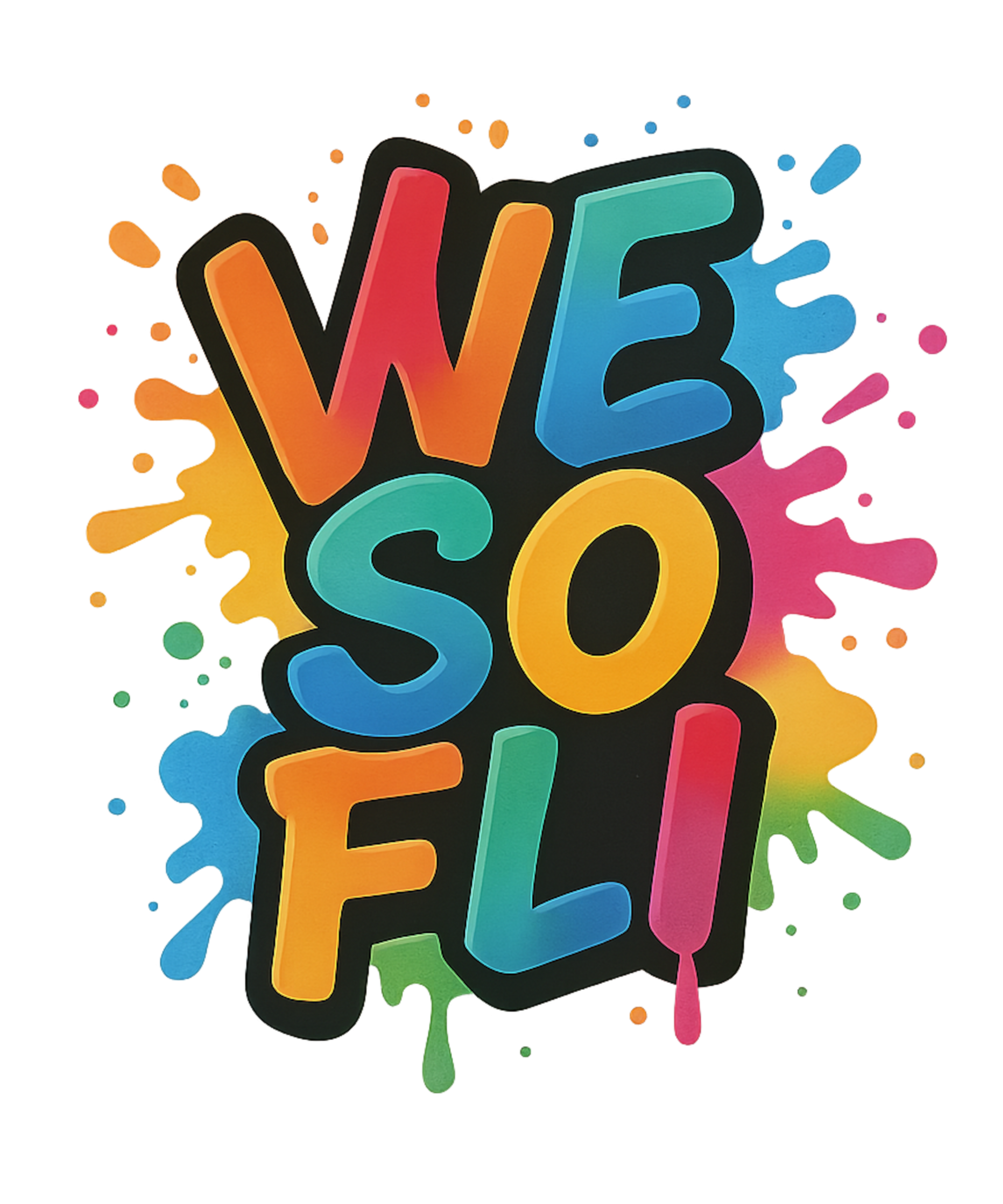 We So FLI graffiti sticker, glossy vinyl, 3 or 4 inches
