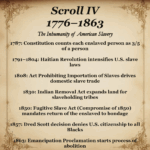 Scroll IV – 1776–1863: The Inhumanity of American Slavery — shows the brutality of bondage during the nation’s founding and expansion.